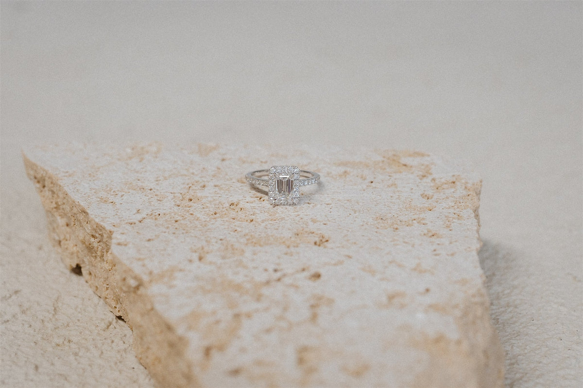 Emerald Halo Diamond Ring