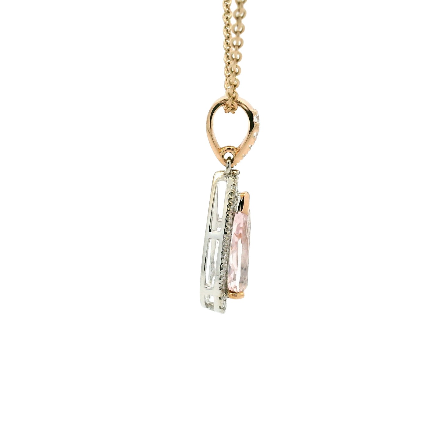 Morganite & Diamond Pendant