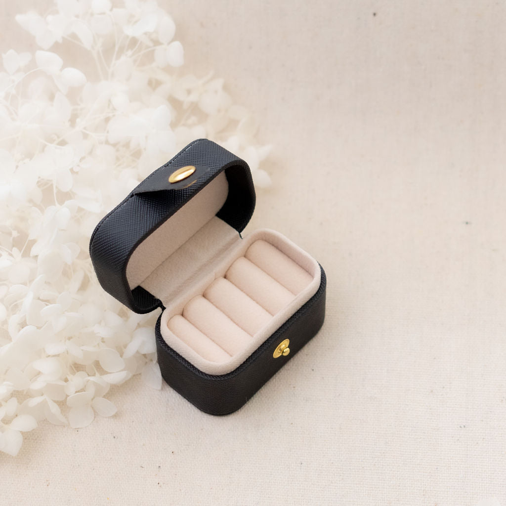 Tiny black ring box | By Angeline Australia