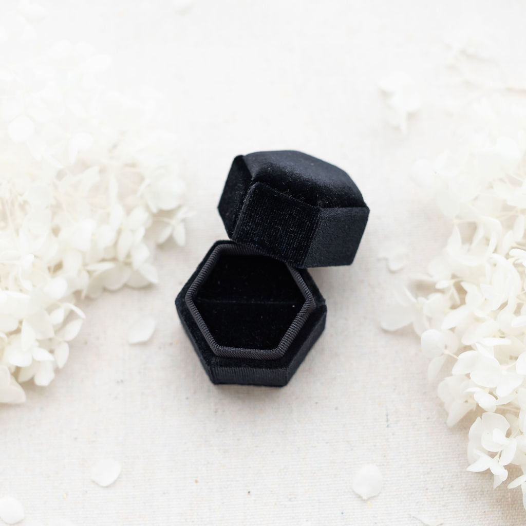 Engagement ring box black wedding colours 2026 | By Angeline Australia