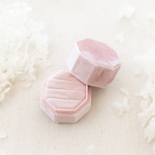 Triple ring box pink wedding colours 2026 | By Angeline Australia