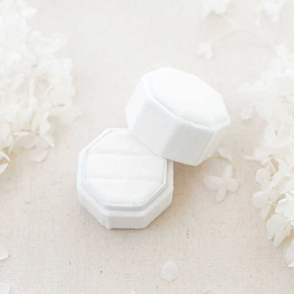 Double ring box white Ring bearer weddings | By Angeline Australia