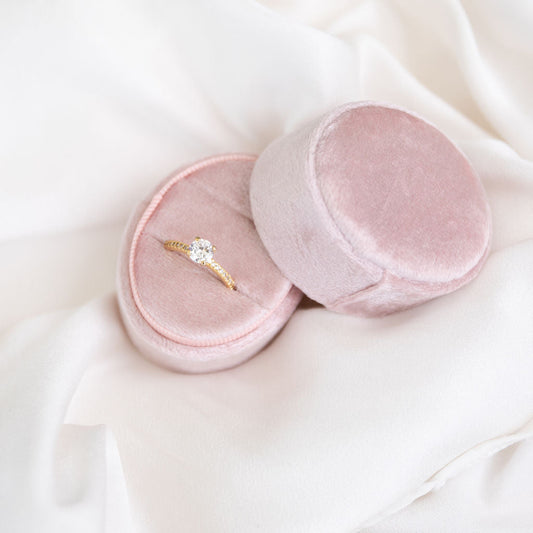 Oval wedding ring box pink | By Angeline Australia
