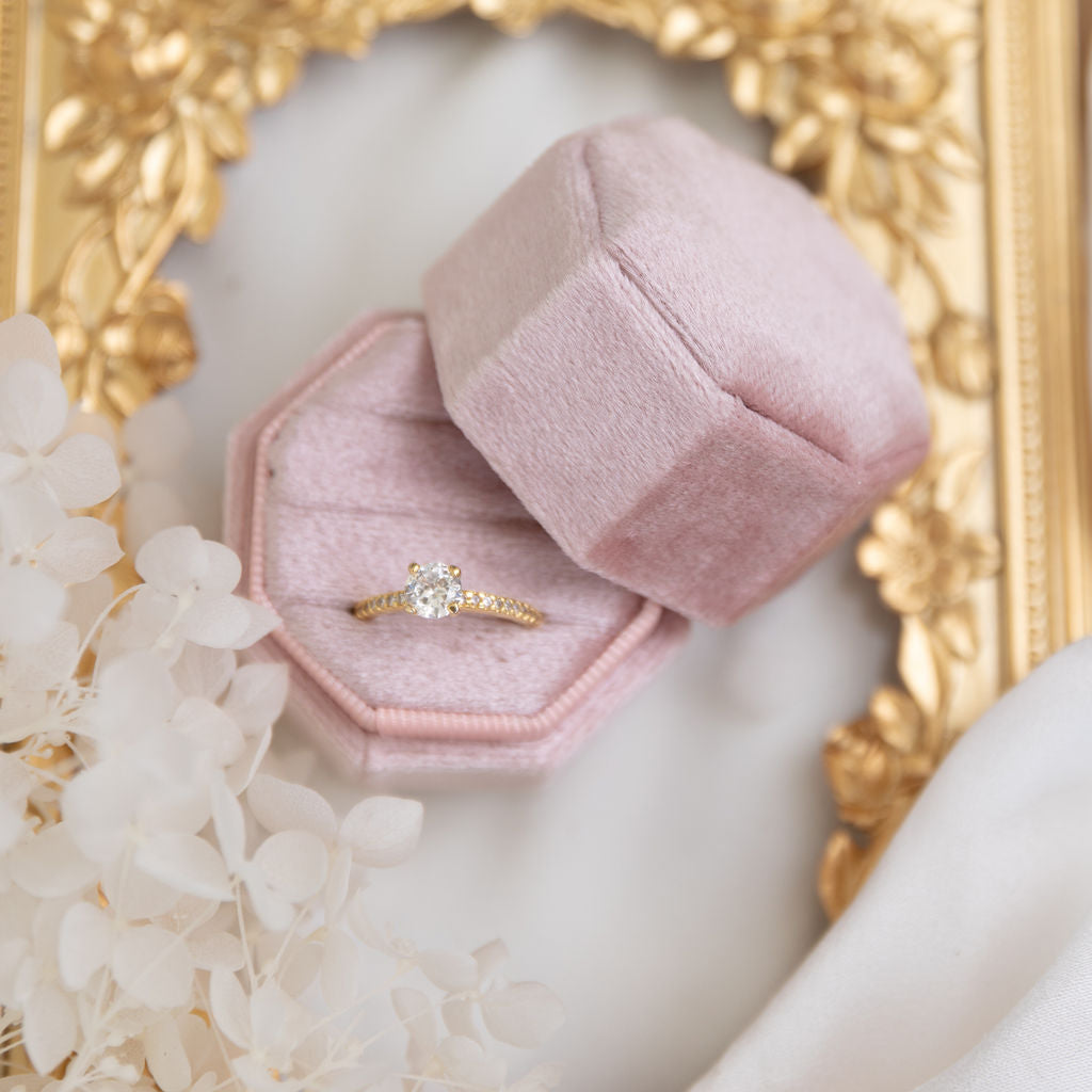 Velvet Wedding Ceremony Engagement Ring Box