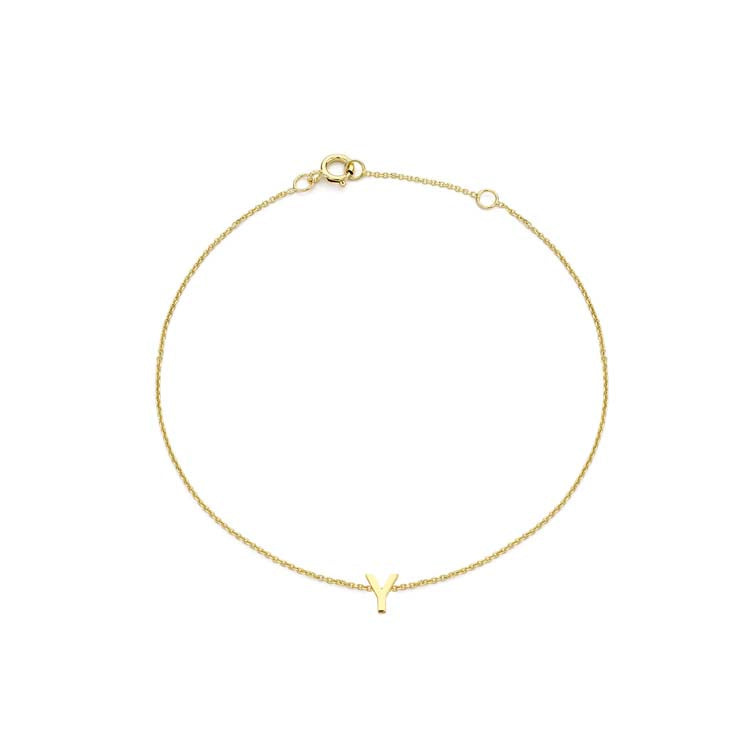 Mini Initial 9CT Yellow Gold Bracelet Y
