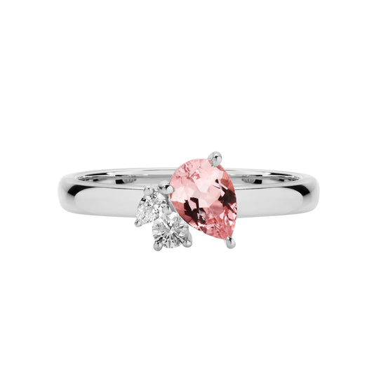3 stone Morganite Diamond Ring | By Angeline Australia