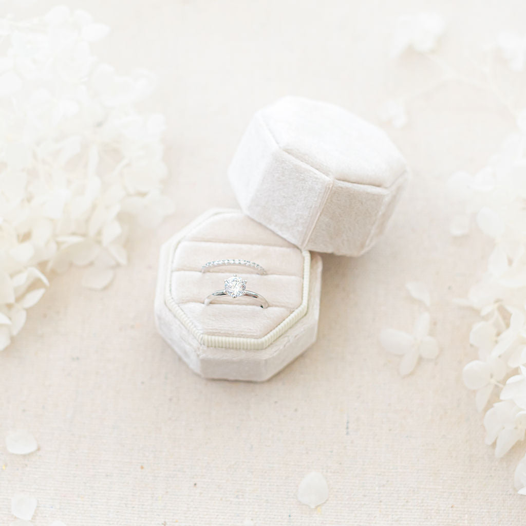 Velvet Wedding Ceremony Engagement Ring Box