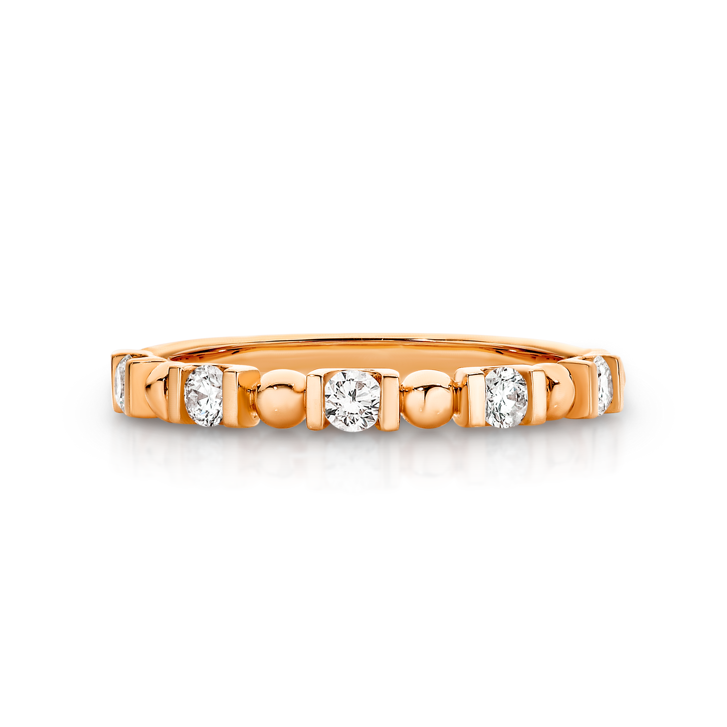 alternate diamond wedding band rose gold |By Angeline Australia