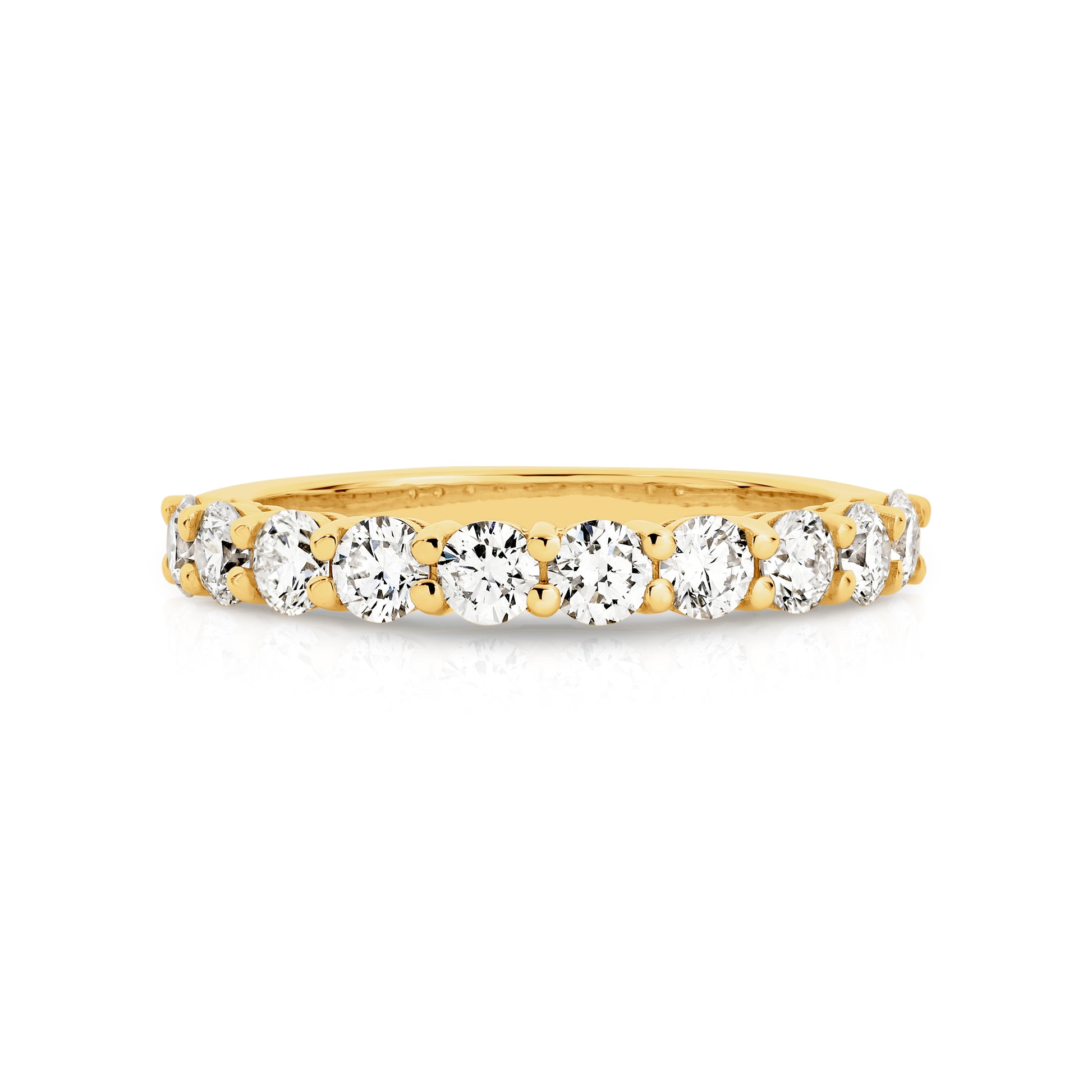 Yellow Gold Natural Diamond Wedding Band | Australian Minimalist Bridal Jewellery By Angeline