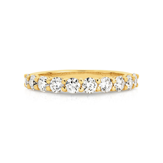 Yellow Gold Natural Diamond Wedding Band | Australian Minimalist Bridal Jewellery By Angeline