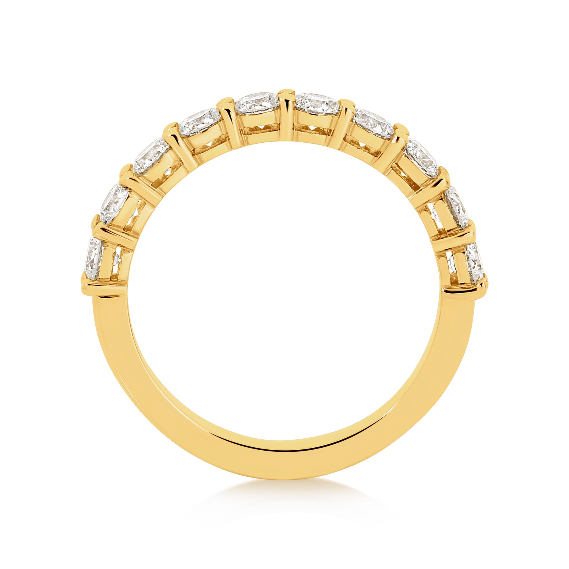 Yellow Gold Natural Diamond Wedding Band | Australian Minimalist Bridal Jewellery | By Angeline