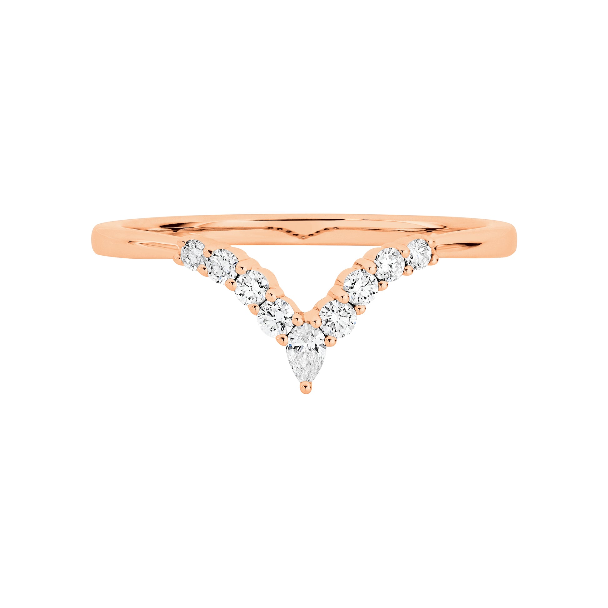 Rose Gold Natural Diamond Wedding Band | Australian Minimalist Bridal Jewellery By Angeline