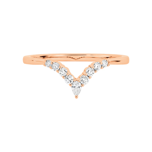 Rose Gold Natural Diamond Wedding Band | Australian Minimalist Bridal Jewellery By Angeline
