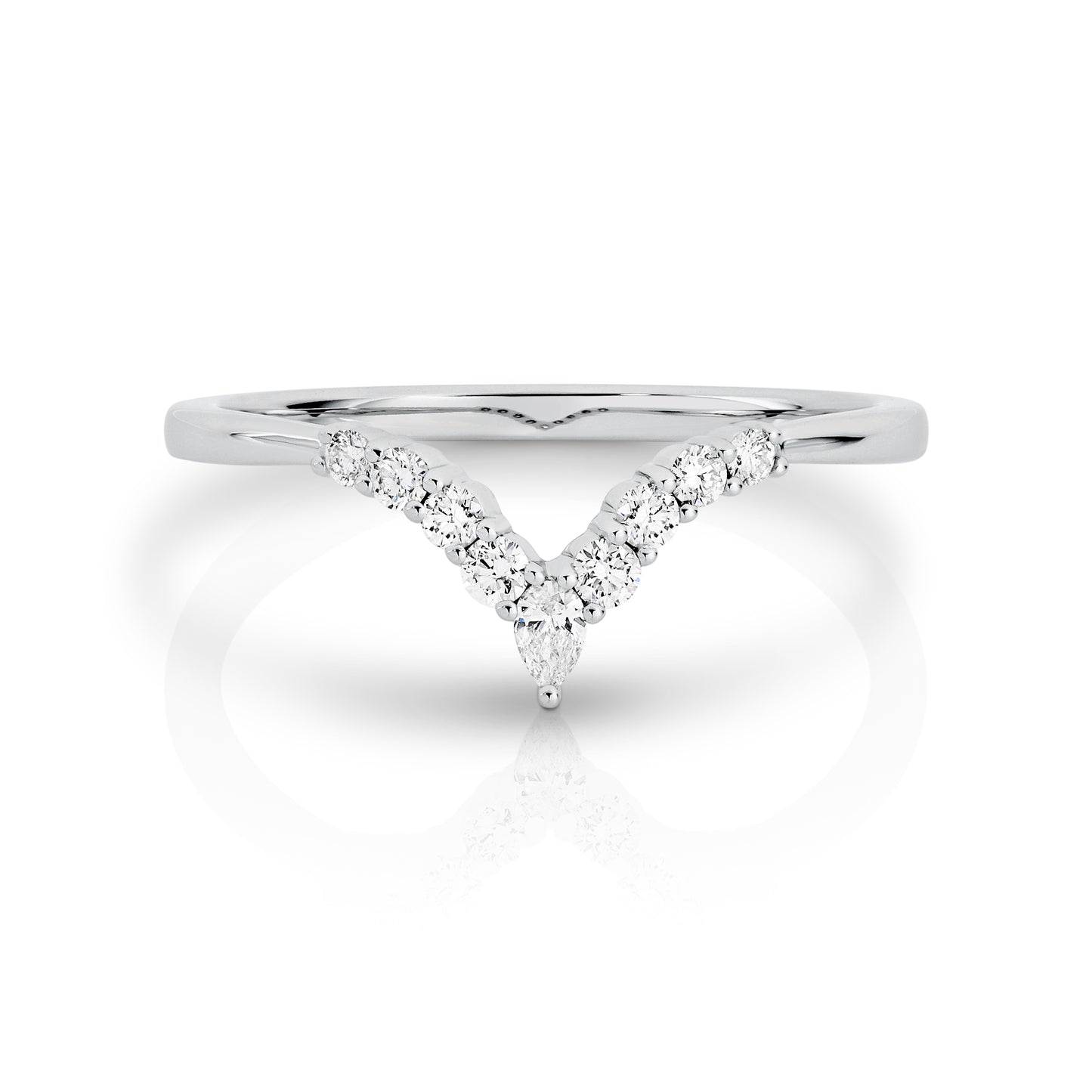 White Gold Natural Diamond Wedding Band | Australian Minimalist Bridal Jewellery by By Angeline