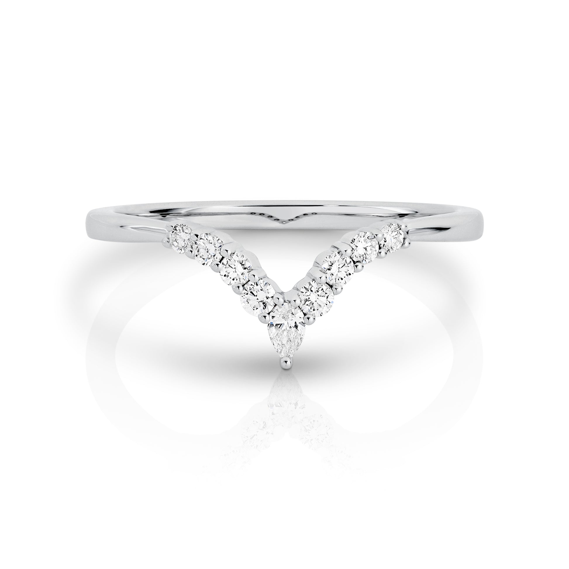 White Gold Natural Diamond Wedding Band | Australian Minimalist Bridal Jewellery by By Angeline