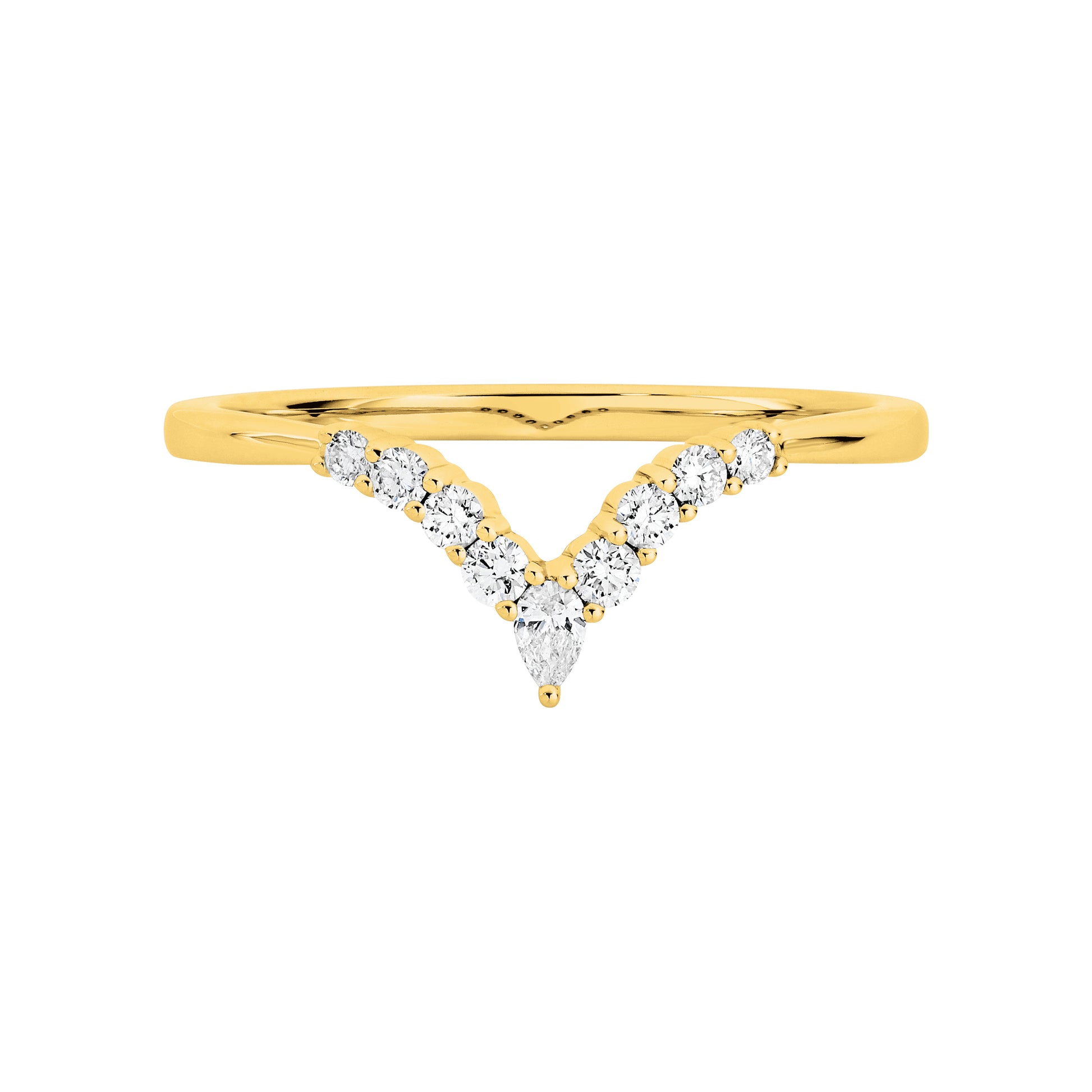 Yellow Gold Natural Diamond Wedding Band | Australian Minimalist Bridal Jewellery by By Angeline