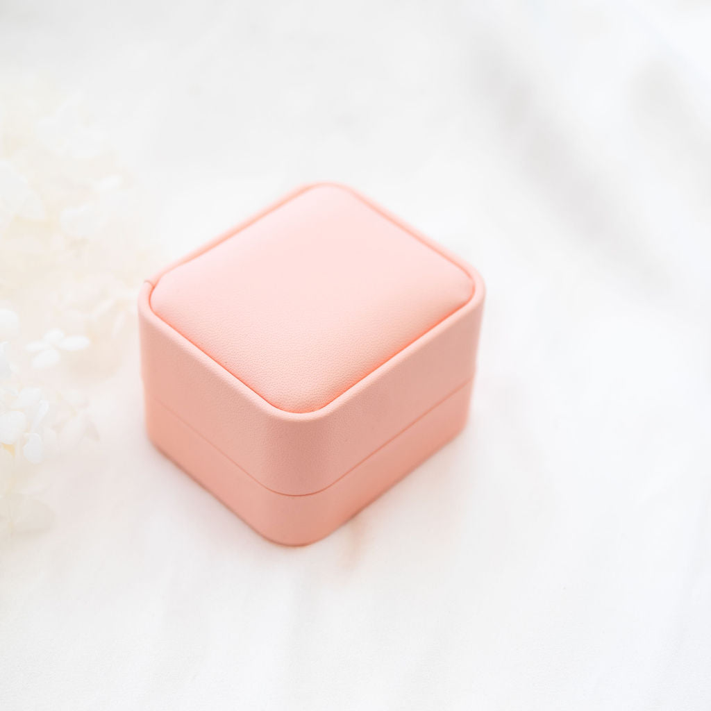 luxury wedding ring box pink closed
