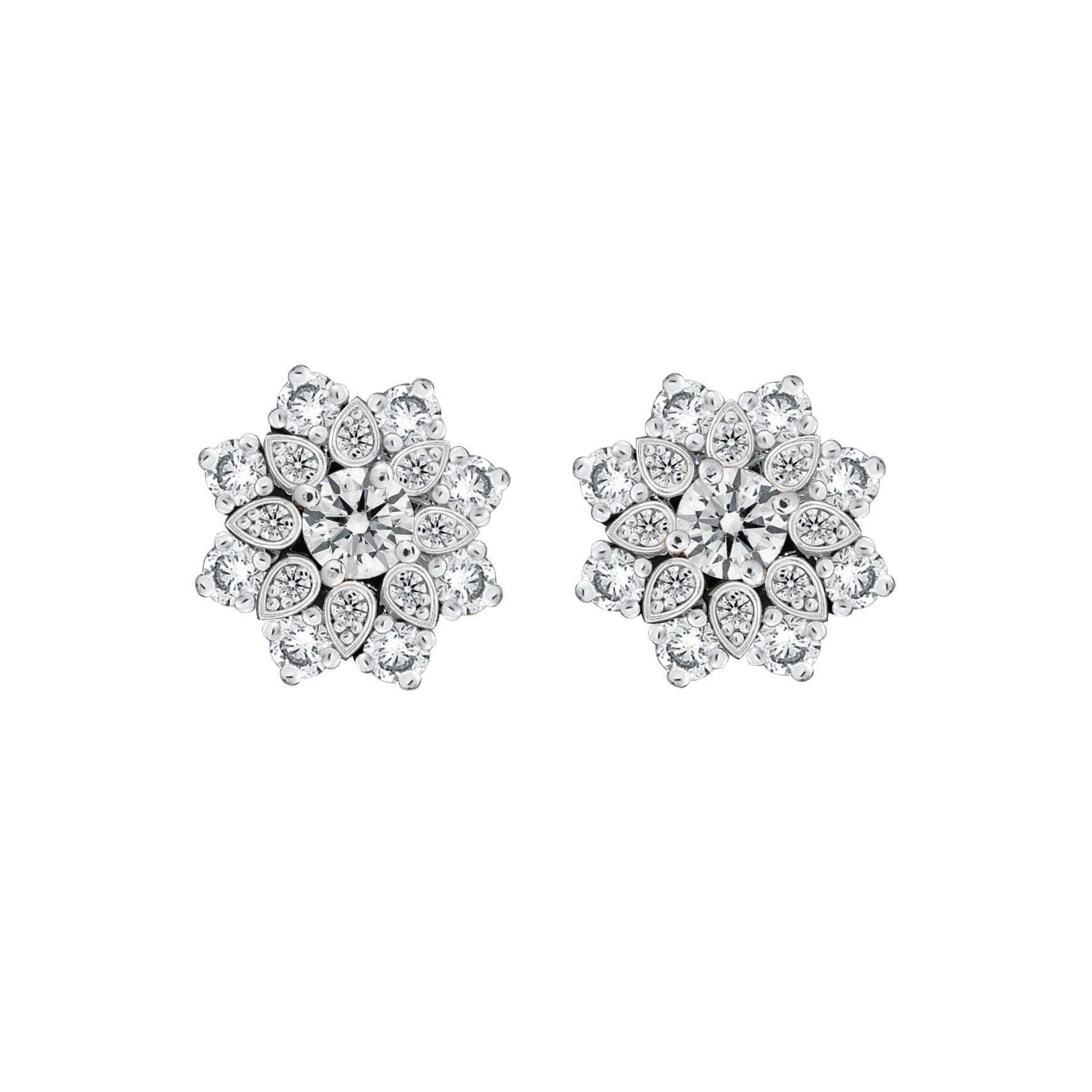 Snowflake Diamond Studs White Gold | By Angeline Australia
