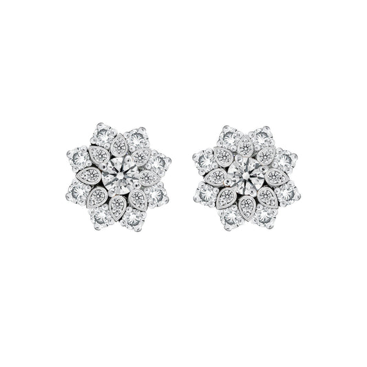 Snowflake Diamond Studs White Gold | By Angeline Australia