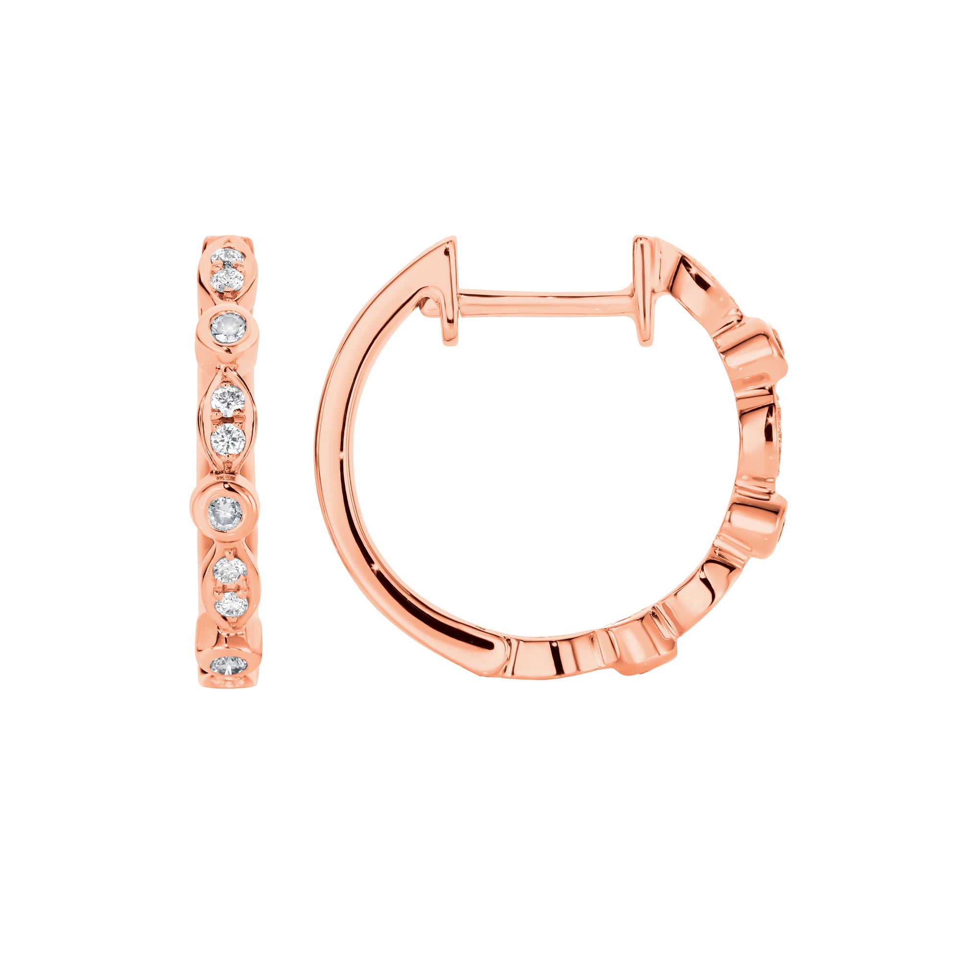 Dainty Diamond Huggies Rose Gold | By Angeline Australia
