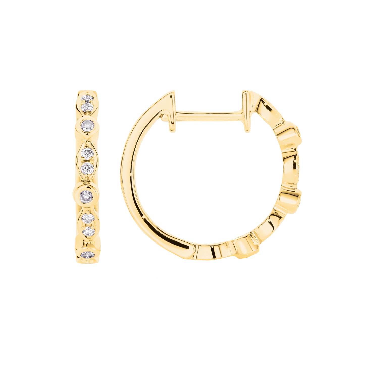 Dainty Diamond Huggies Yellow Gold | By Angeline Australia