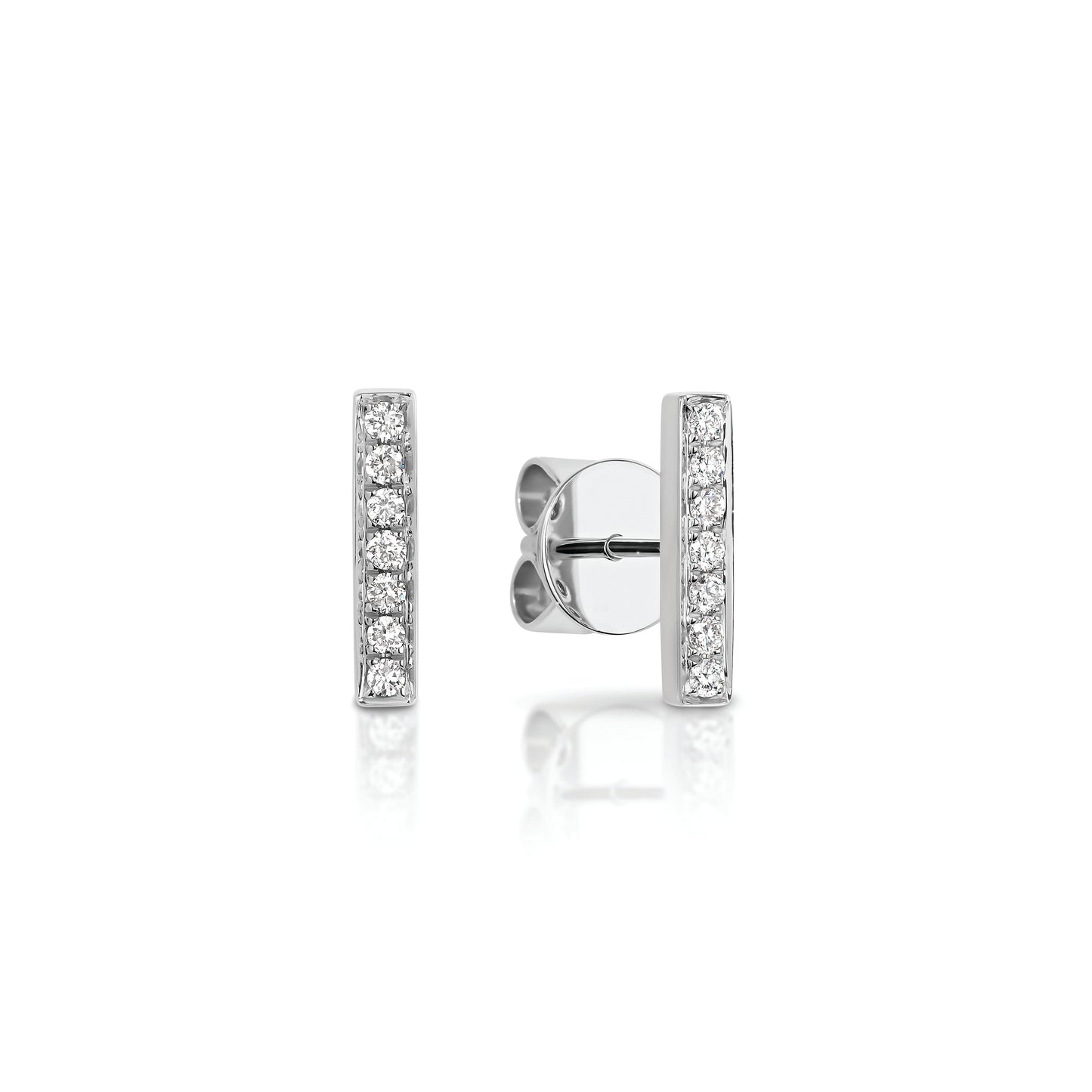 Bar Earrings White Gold Diamond Everyday Wear | By Angeline Australia