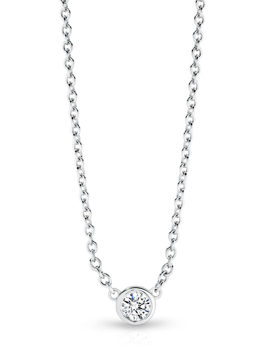 Solitaire Diamond Necklace White Gold | By Angeline Australia