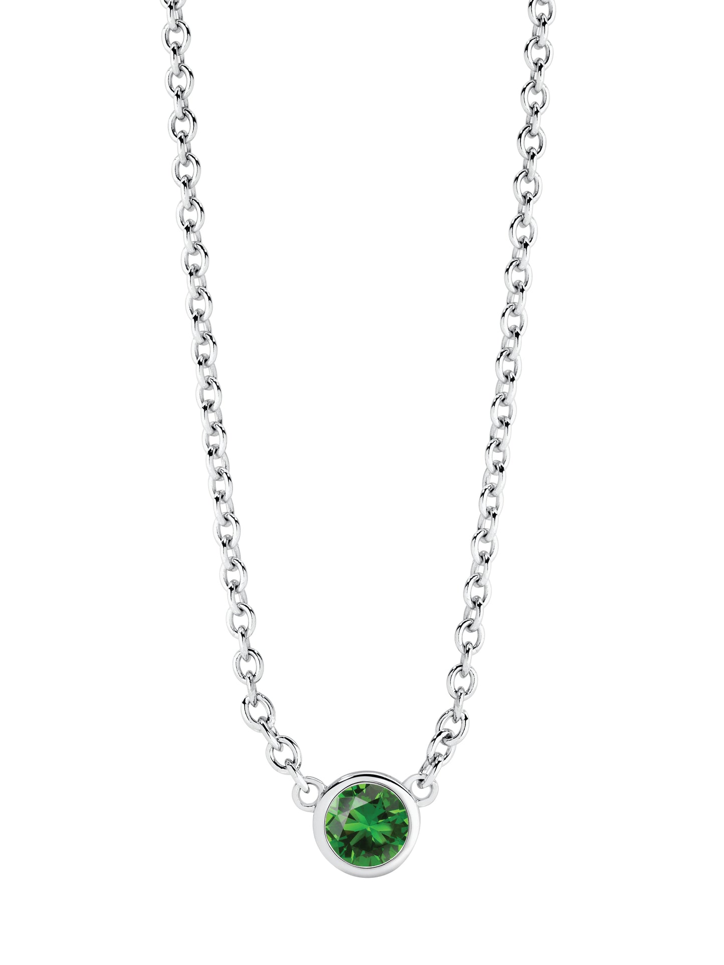 Birthstone Necklace in White Gold | By Angeline Australia | Emerald May