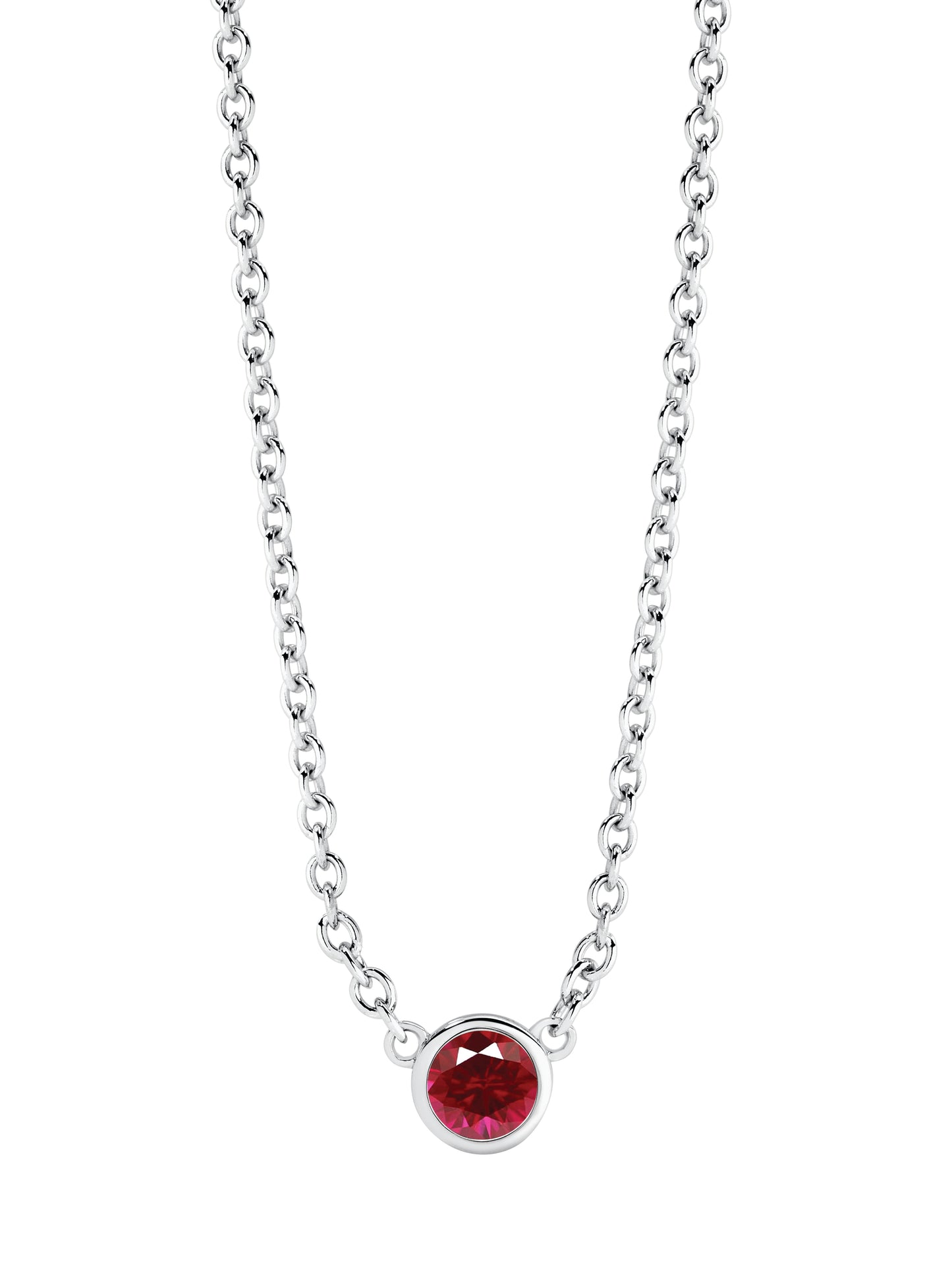 Birthstone Necklace in White Gold | By Angeline Australia | Ruby July