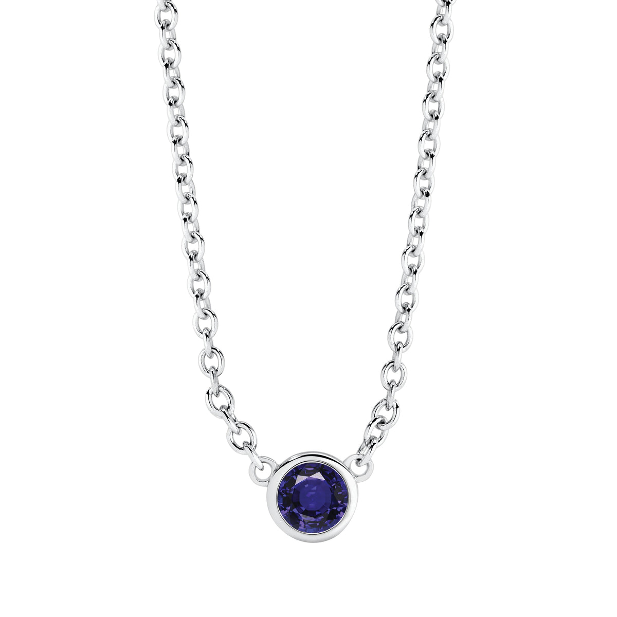 Birthstone Necklace in White Gold | By Angeline Australia | Tanzanite December