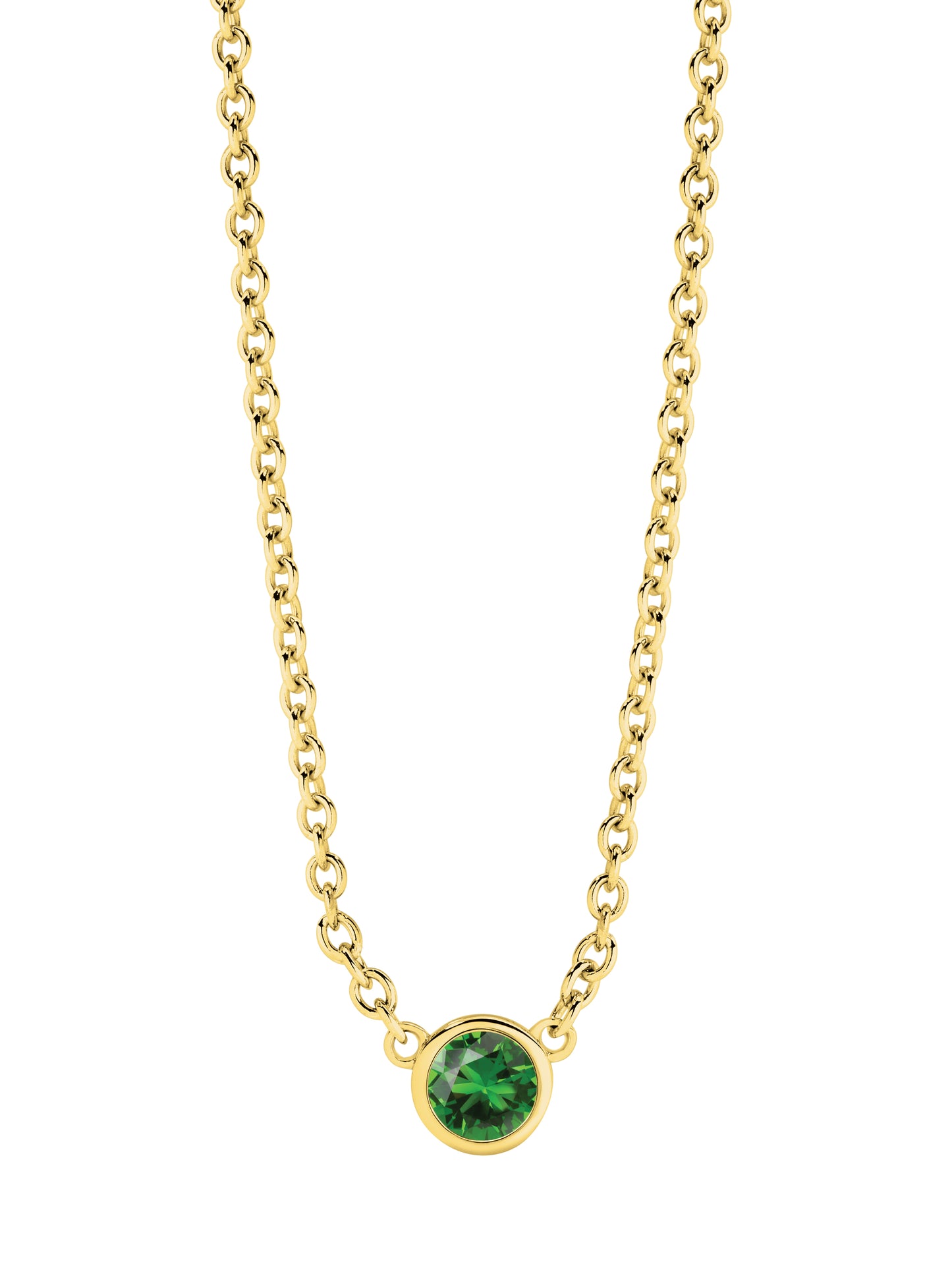 Tiny Birthstone Necklace in Yellow Gold | By Angeline Australia | May
