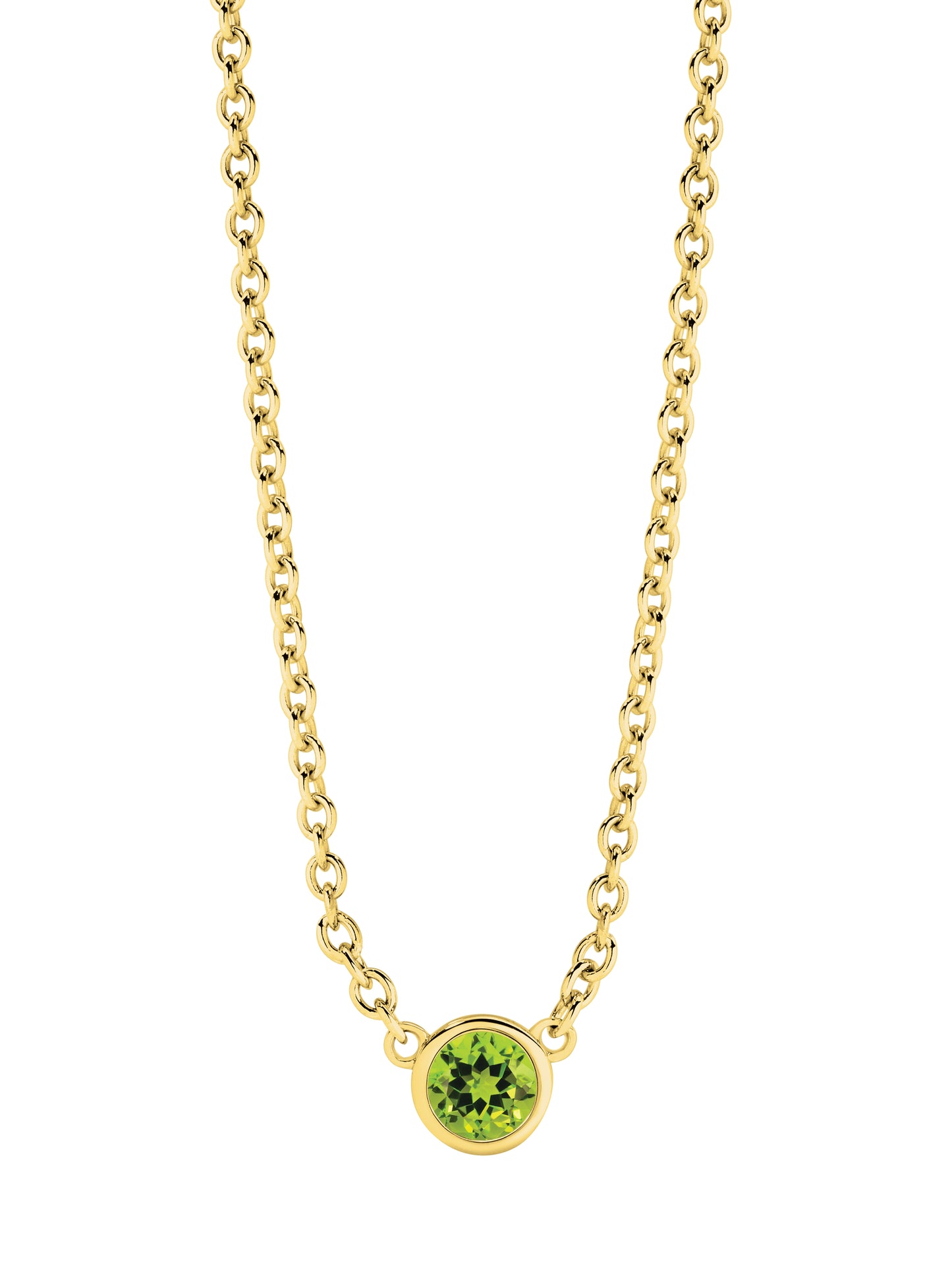Tiny Birthstone Necklace in Yellow Gold | By Angeline Australia | August