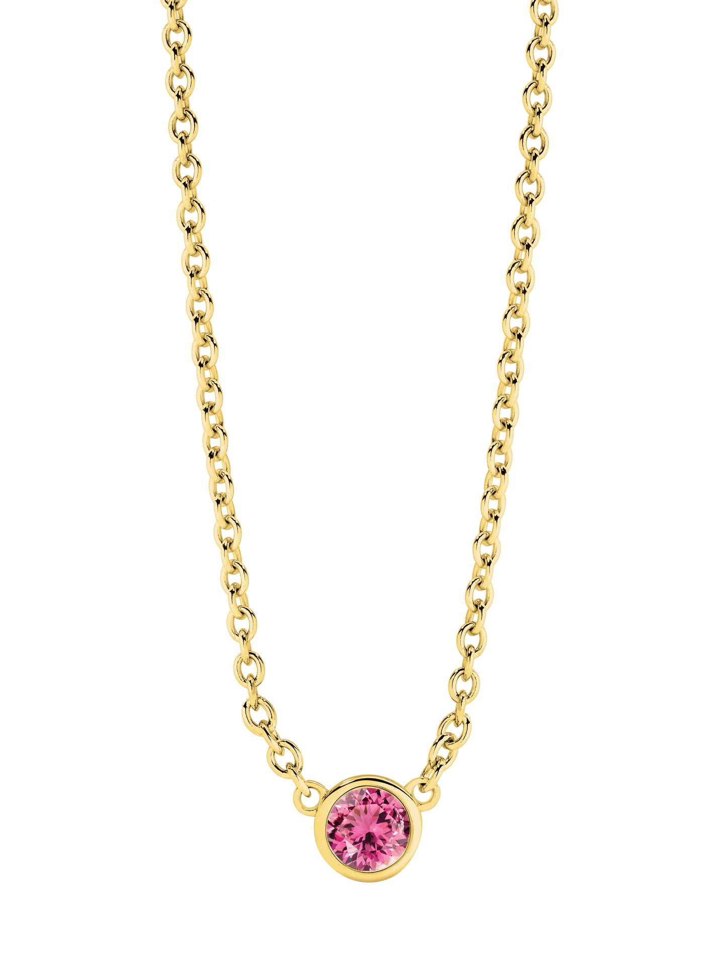 Tiny Birthstone Necklace in Yellow Gold | By Angeline Australia | October