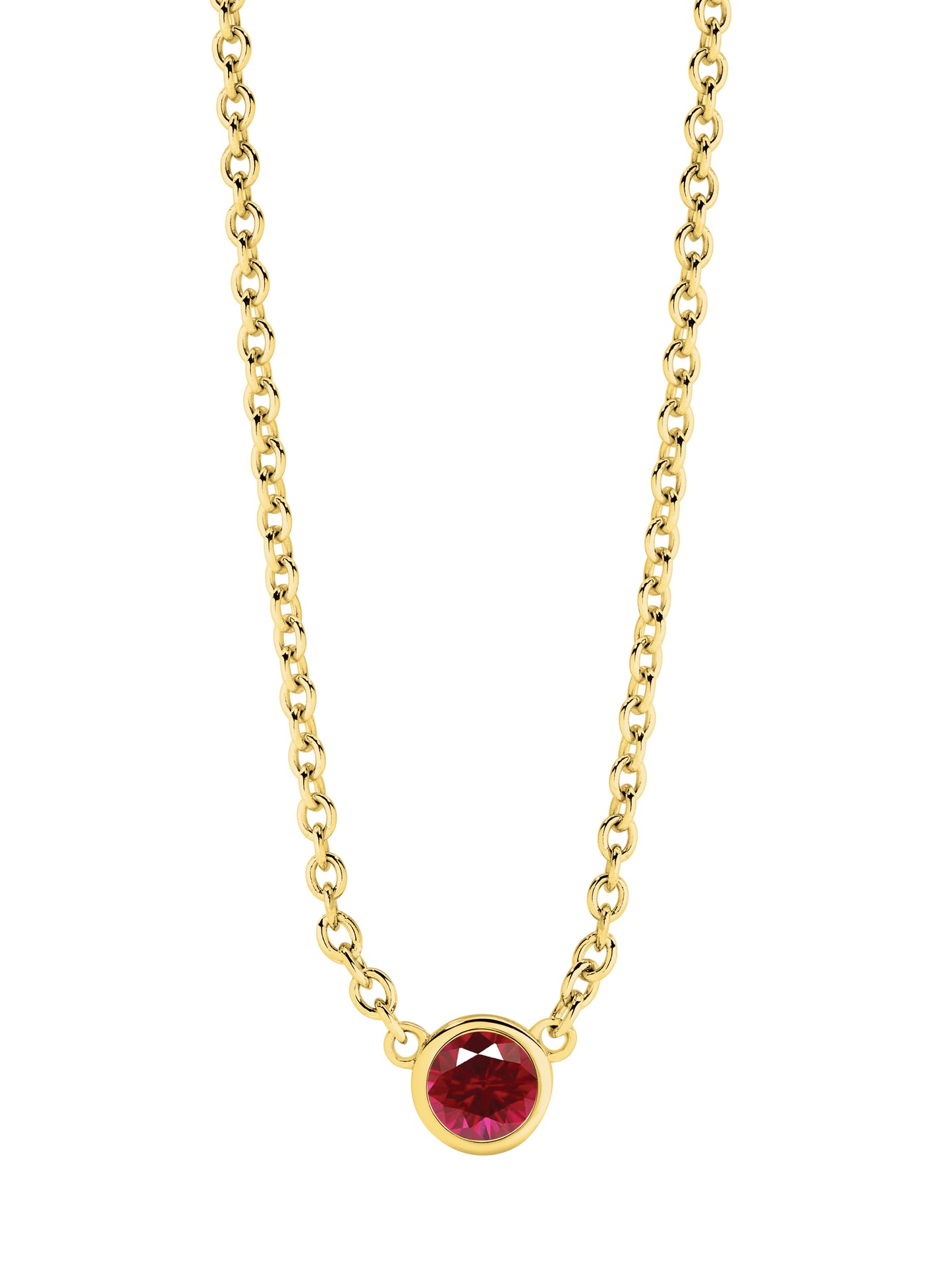 Tiny Birthstone Necklace in Yellow Gold | By Angeline Australia | July