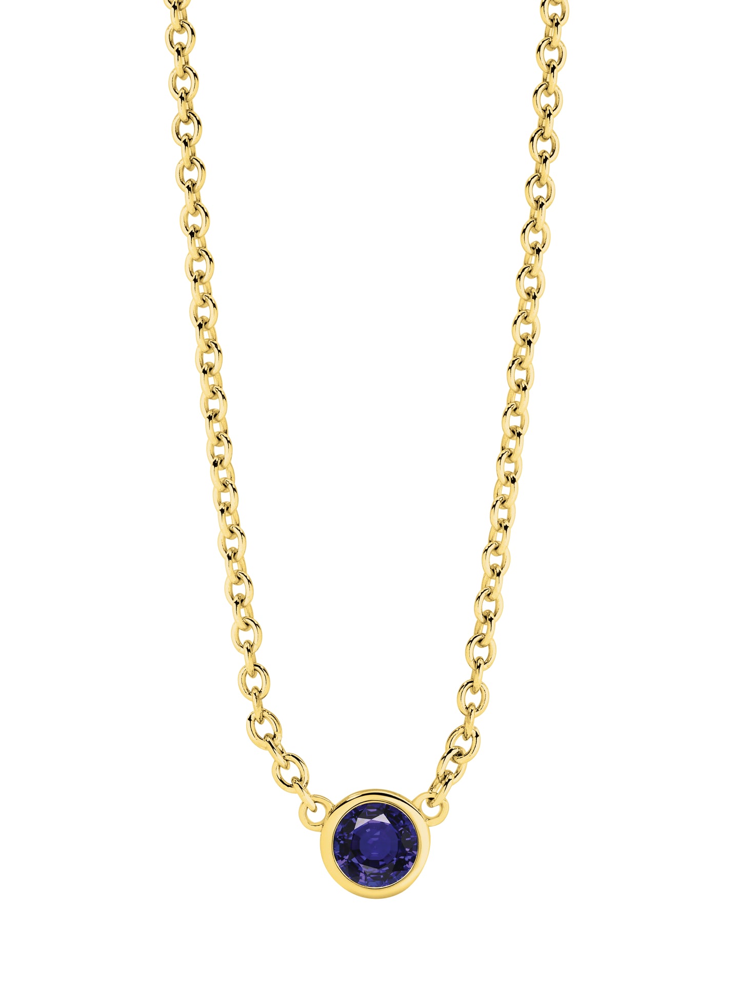 Tiny Birthstone Necklace in Yellow Gold | By Angeline Australia | December