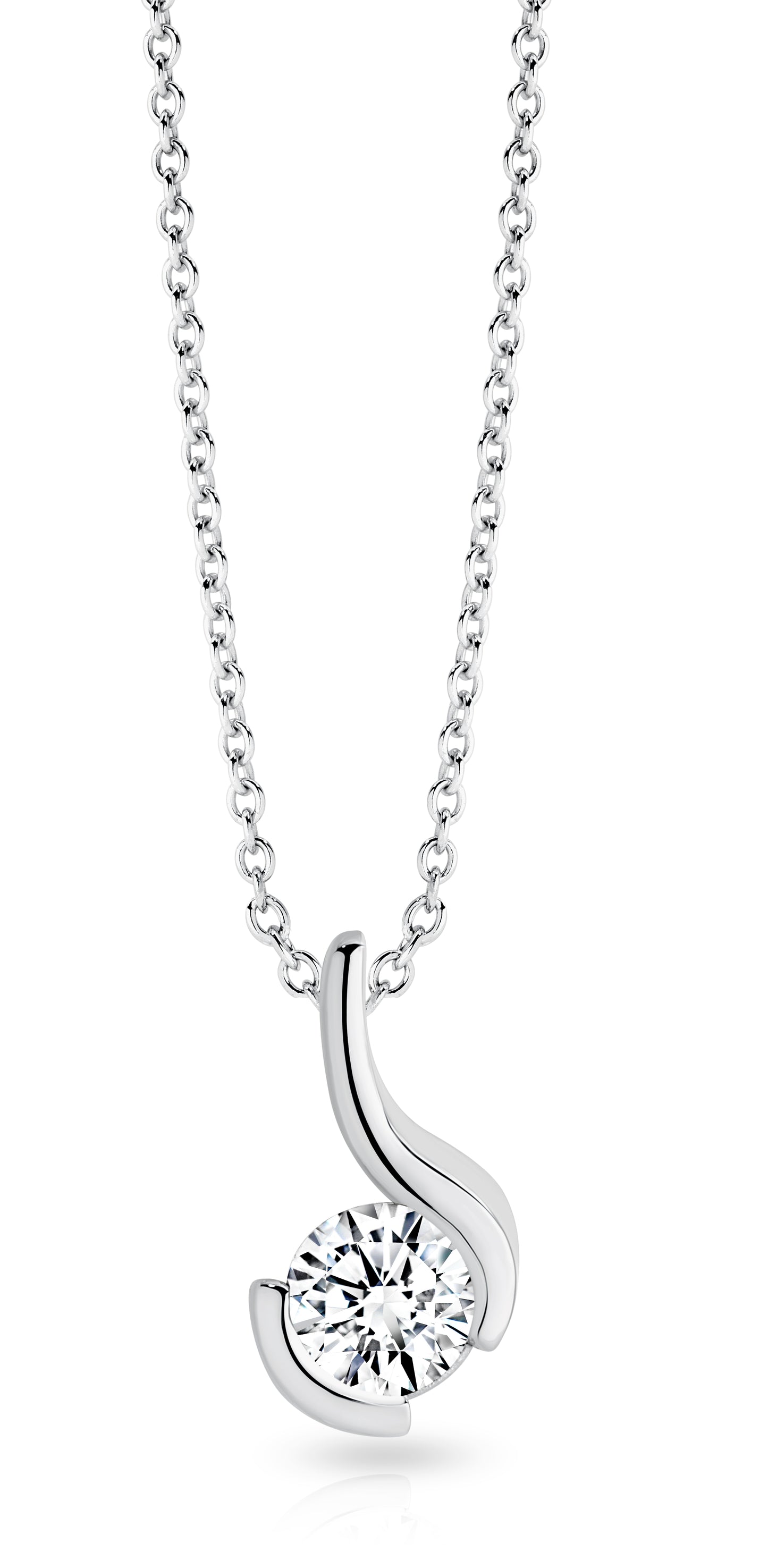 Solitaire Diamond Necklace White Gold | By Angeline Australia