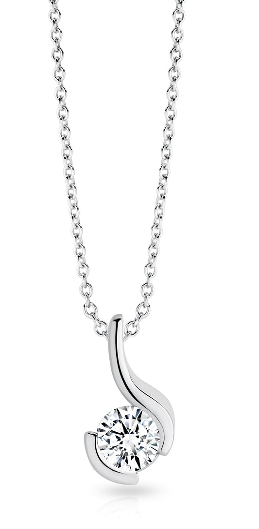 Solitaire Diamond Necklace White Gold | By Angeline Australia