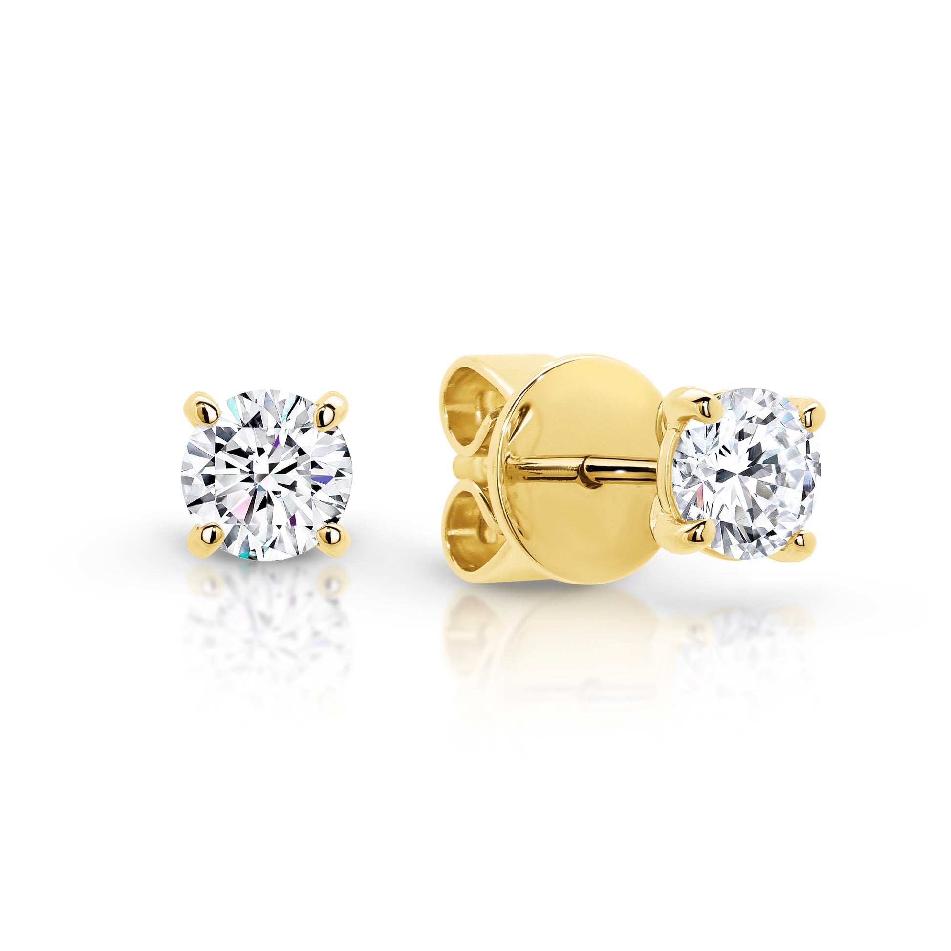 Minimalistic Diamond Studs Yellow Gold | By Angeline Australia