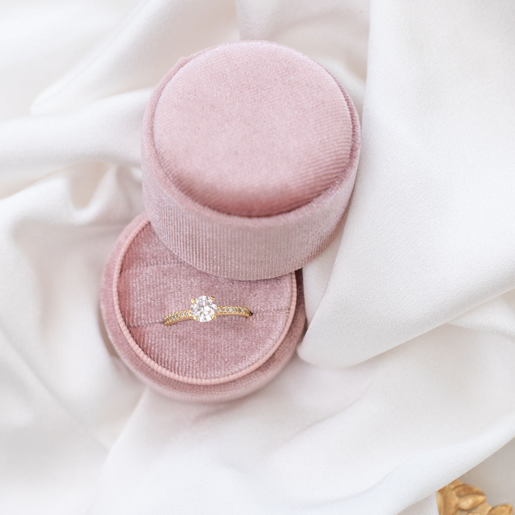 Velvet Wedding Ceremony Engagement Ring Box