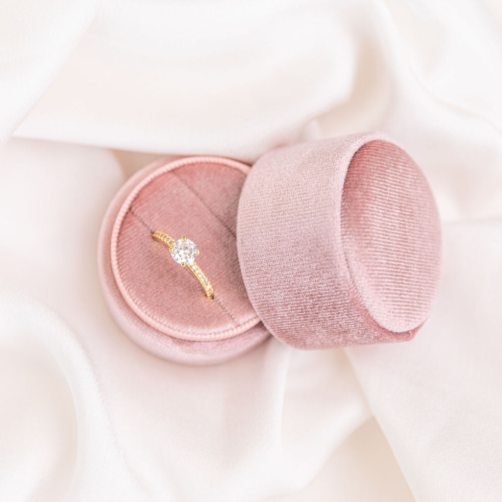 Velvet Wedding Ceremony Engagement Ring Box