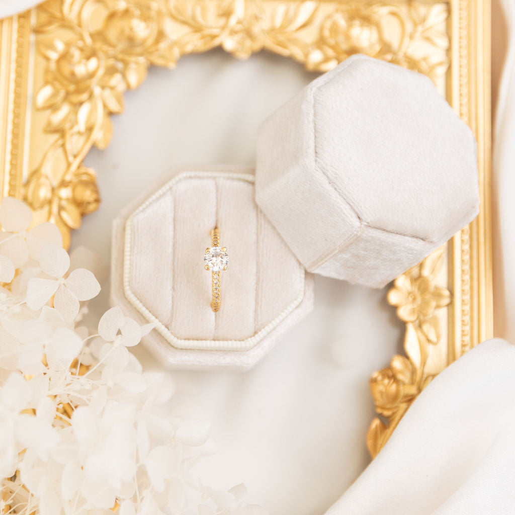 Velvet Wedding Ceremony Engagement Ring Box