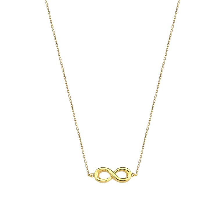 9K Yellow Gold Infinity Necklace 40-45cm