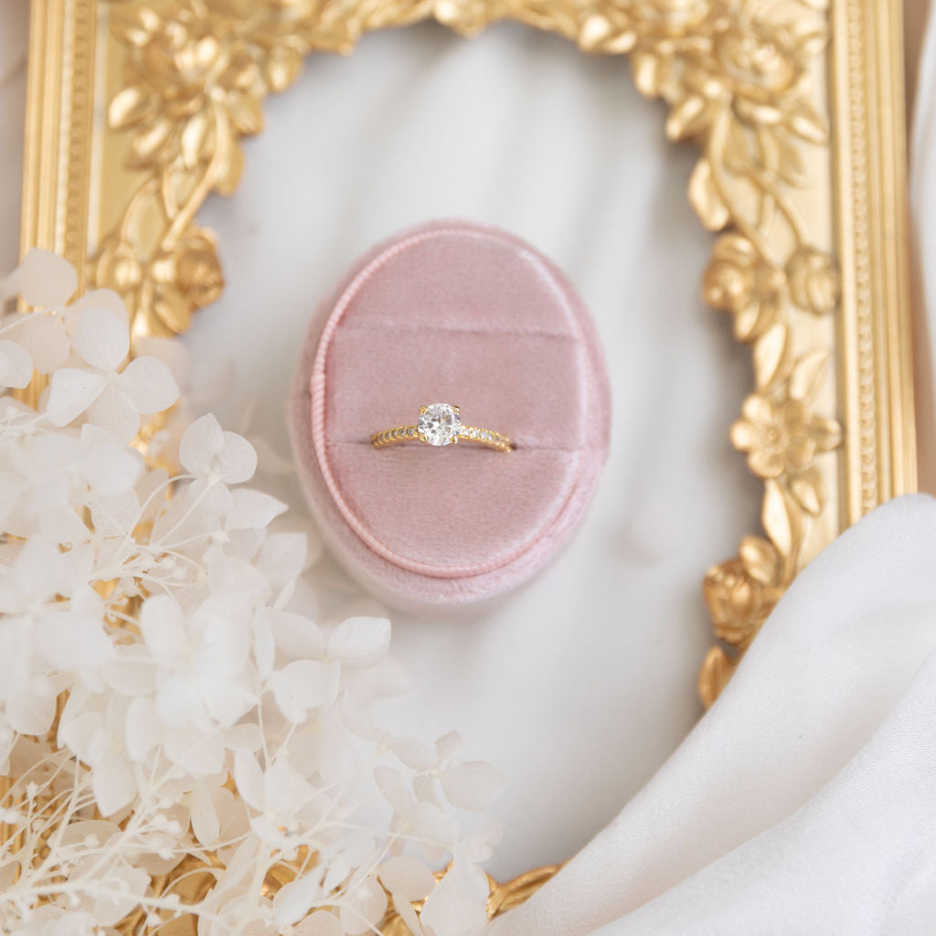Velvet Wedding Ceremony Engagement Ring Box