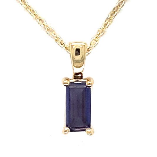Iolite 40-45cm Necklace with in 9CT Yellow Gold