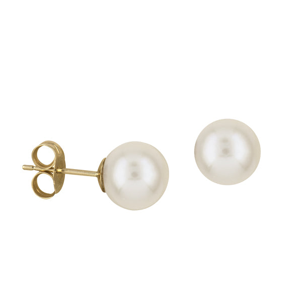 9CT YG Freshwater Pearl Studs