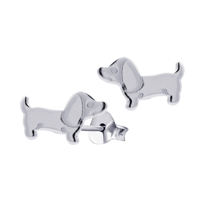 925 Sterling Silver Sausage Dog Studs