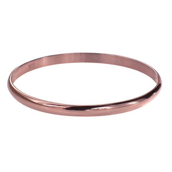 Stainless Steel Rose IP 5mm Wide Comfort Fit Bangle