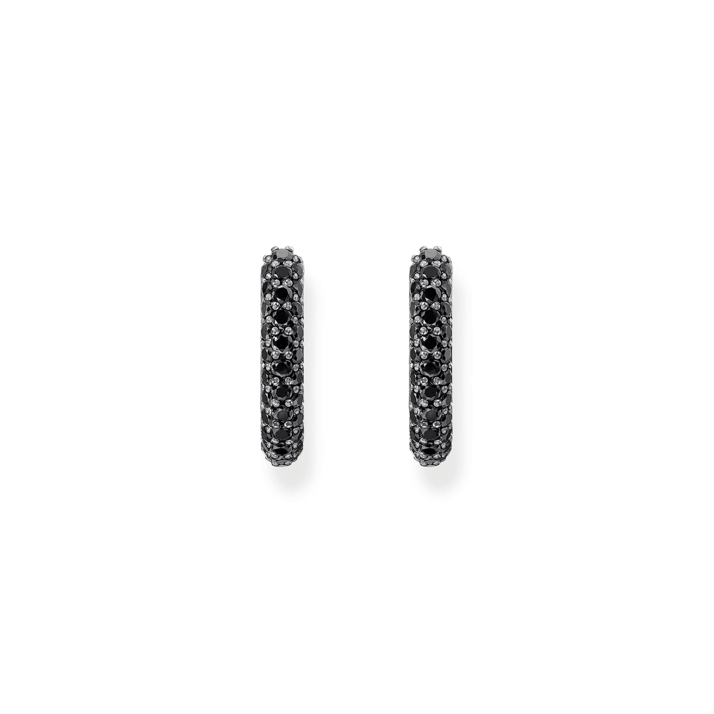 THOMAS SABO Hoop earrings with black zirconia pavé