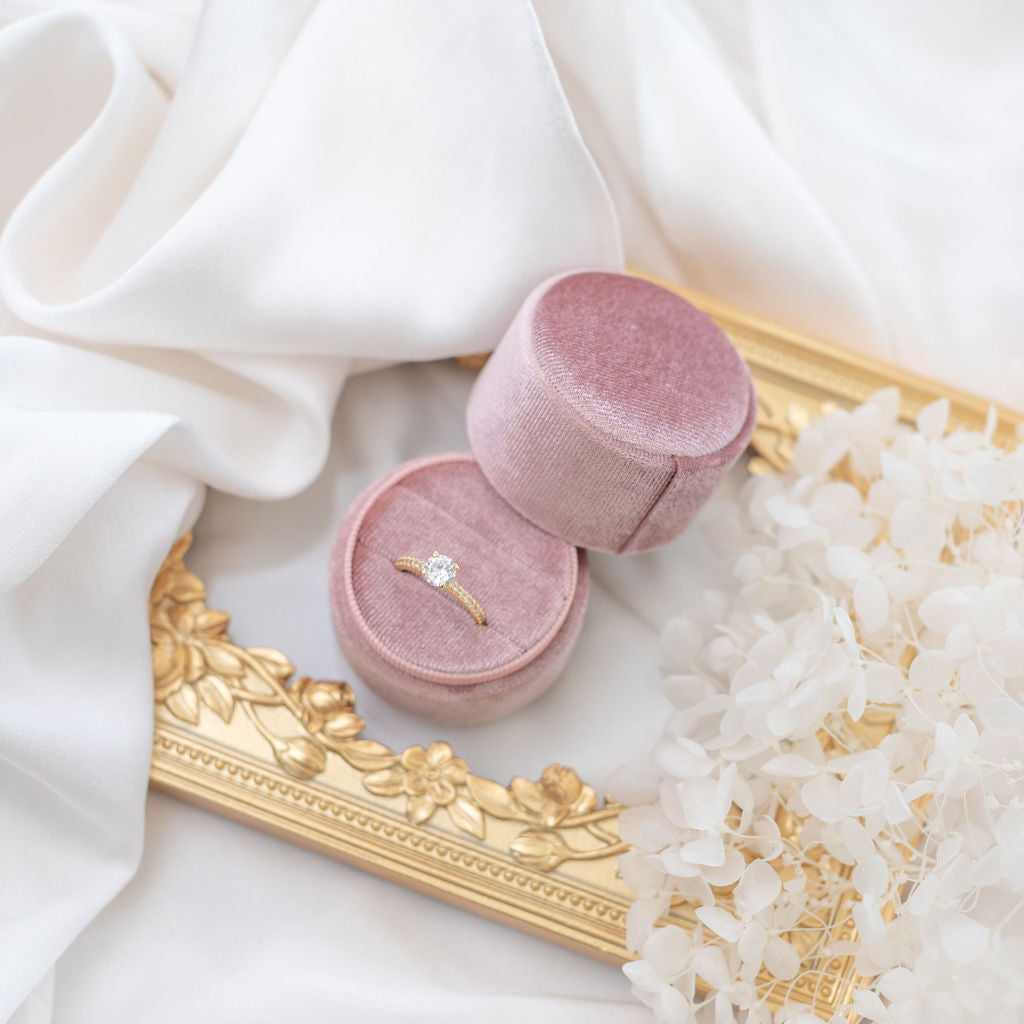 Velvet Wedding Ceremony Engagement Ring Box