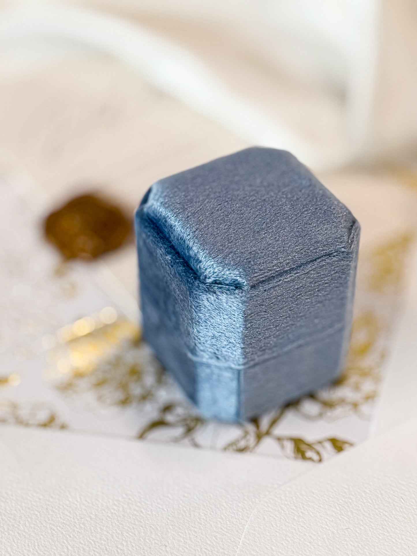 Velvet Wedding Double Ring Box